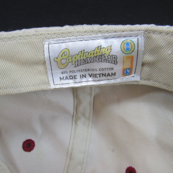 Razorbacks Embroidered Logo Men's Beige Adjustable Strap Back Cap Hat - Picture 9 of 9